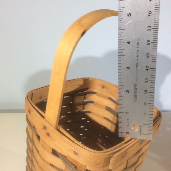 Longaberger Wine Bottle Basket Tall Two Tone Wood Carrier w/ Handle Made in USA - Picture 4 of 6